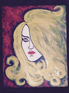 My first official Portrait, I based this painting on a friend who was having a myriad of Work and personal problems. This painting was an attempt to create an improvisational version of a pencil sketch and introduce an emotional context that the sketch could not convey. A combination of abstract and comic art elements that draws upon my pen and marker portrait series: Dracula's Daughters. This painting is available for a limited time for $100, plus shipping. The price will go up at the end of April, so strike while the paint is fresh. 